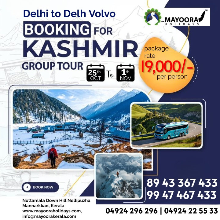 DELHI TO DELHI VOLVO KASHMIR PACKAGE